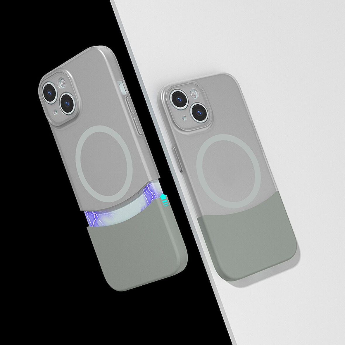 iPhone 15 Kablosuz Şarj Destekli Kılıf Mıknatıslı Duble Kapak