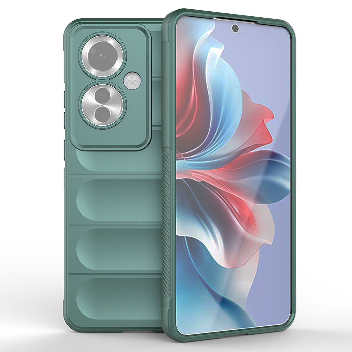 Oppo Reno 11F 5G Kılıf Esnek TPU Oyuklu Arka Yüzey Tasarımlı Etnik Silikon Kapak