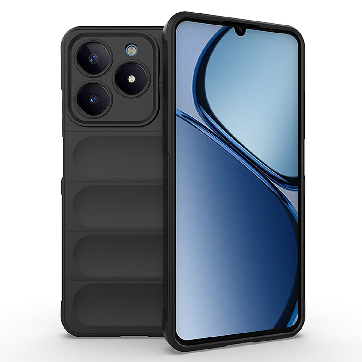 Realme C61 Kılıf Esnek TPU Oyuklu Arka Yüzey Tasarımlı Etnik Silikon Kapak
