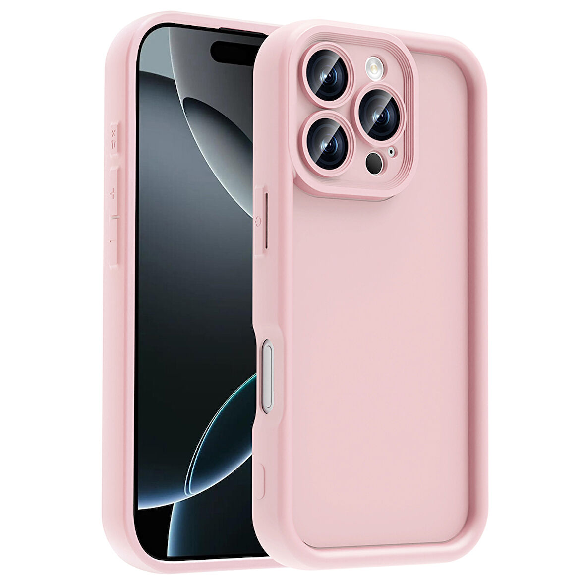 iPhone 16 Pro Kılıf Kamera Korumalı ALT Ananas Kapak - Pembe