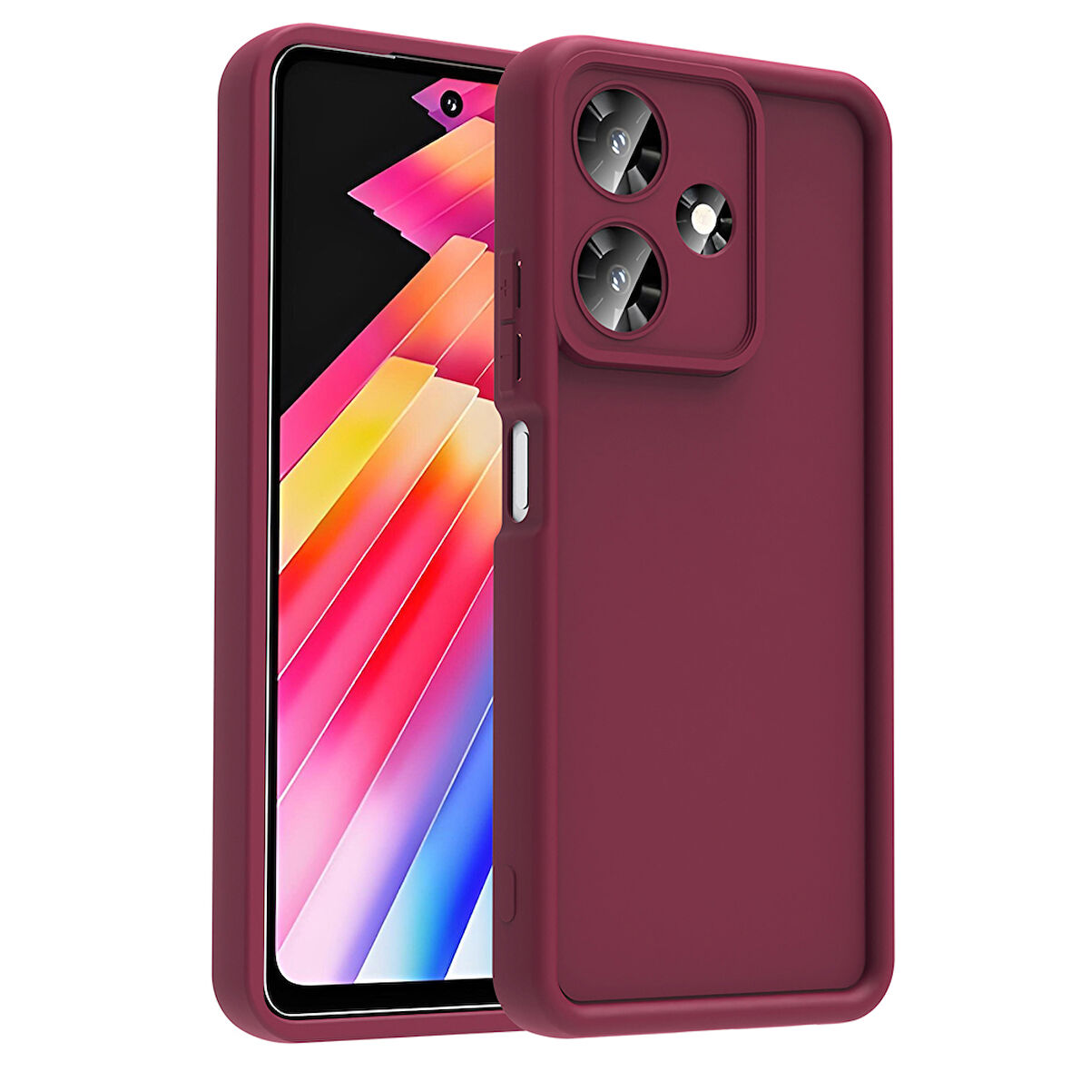 İnfinix Hot 30İ Kılıf Kamera Korumalı MBTM Ananas Kapak - Mürdüm