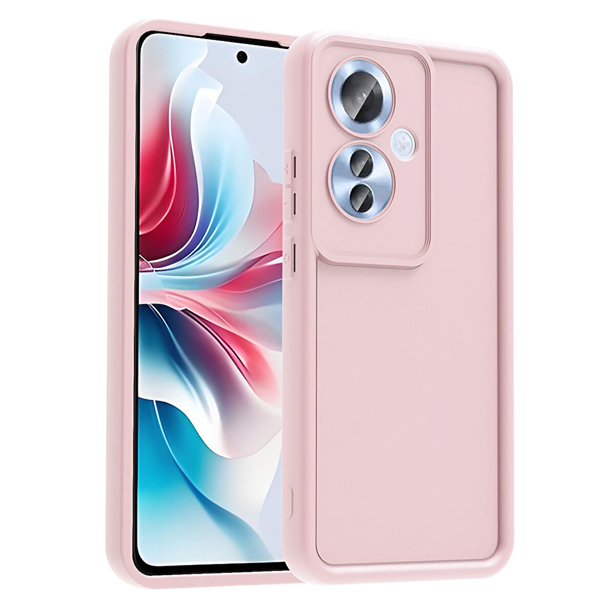 Reno 11F Kılıf Kamera Korumalı KLFS Ananas Kapak - Pembe