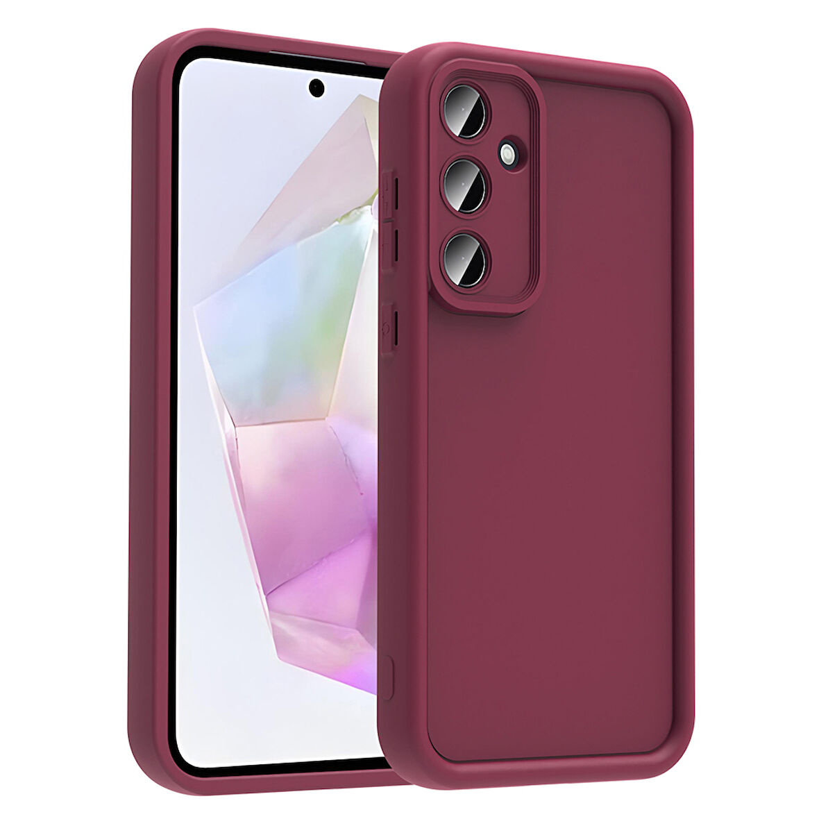 Galaxy A36 Kılıf Kamera Korumalı İKSP Ananas Kapak - Mürdüm