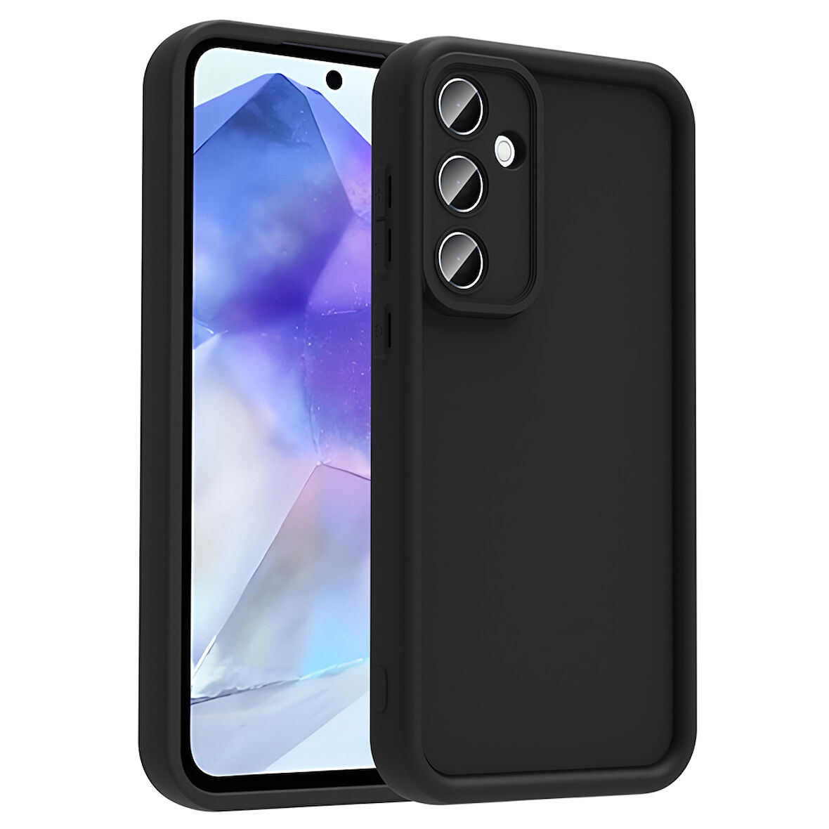 Galaxy A56 Kılıf Kamera Korumalı MBTM Ananas Kapak - Siyah