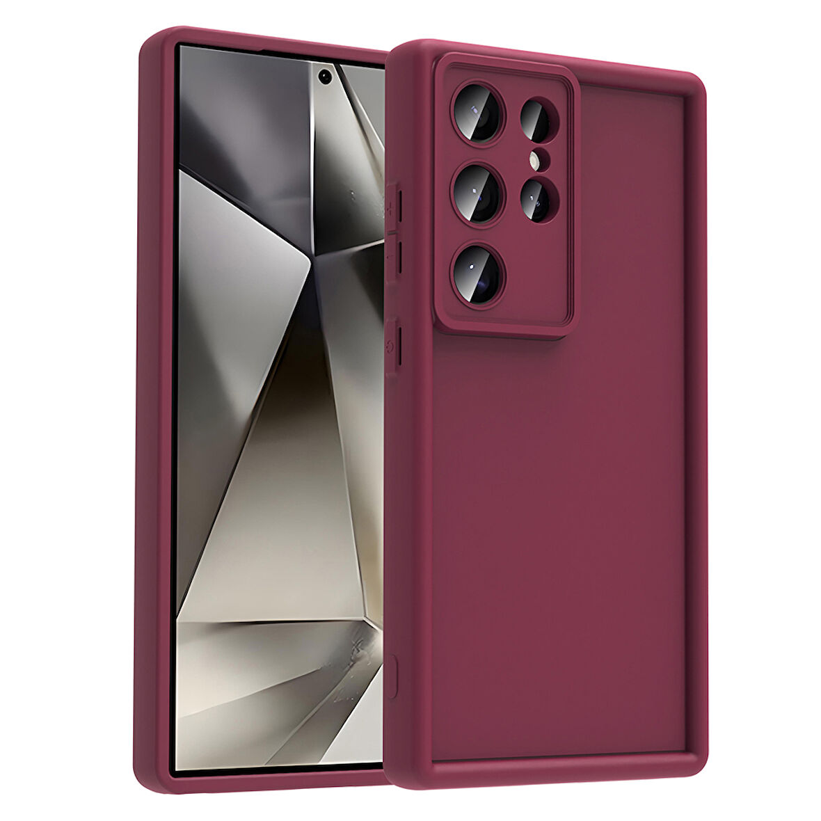 Galaxy S24 Ultra Kılıf Kamera Korumalı F10T Ananas Kapak - Mürdüm