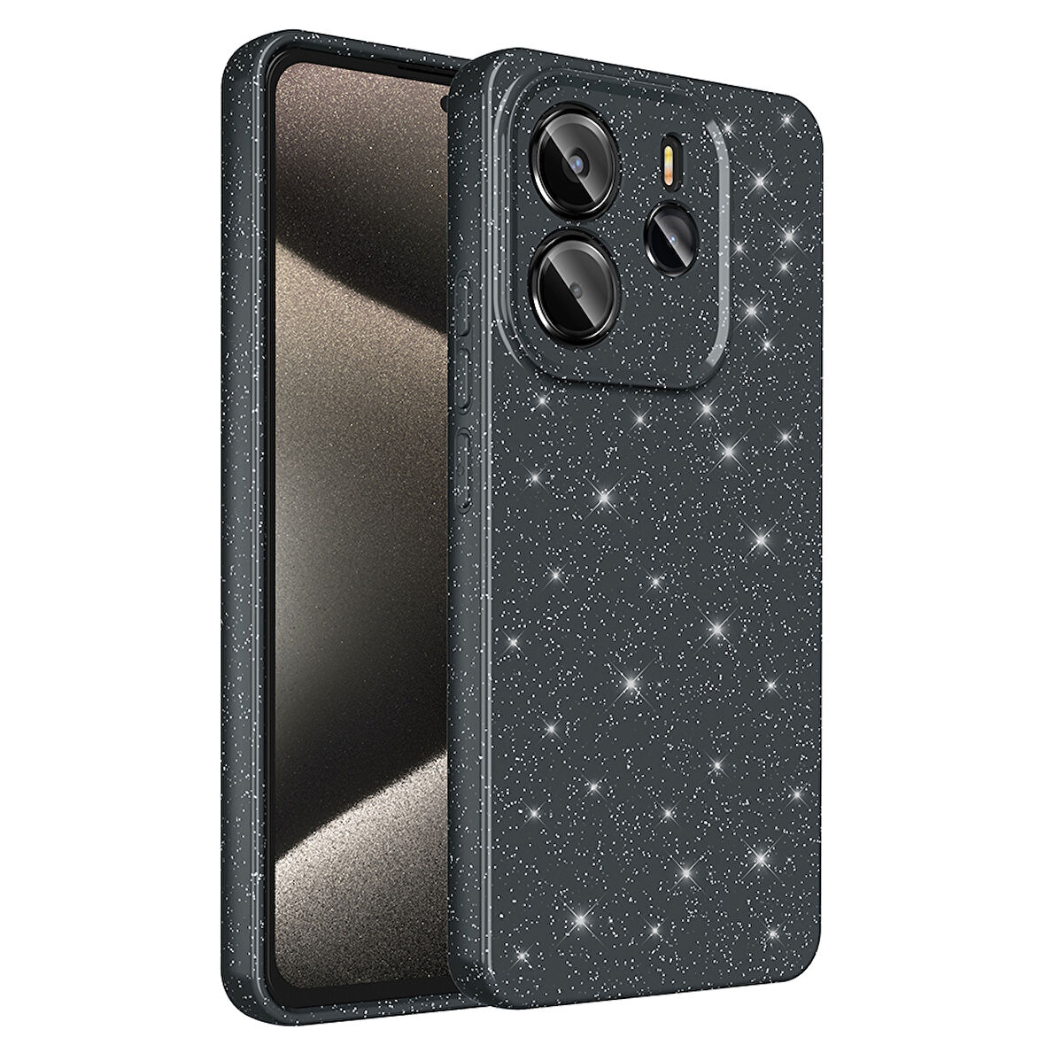 Xiaomi Redmi Note 14 Kılıf Kamera Korumalı Simli Lüks Koton Kapak