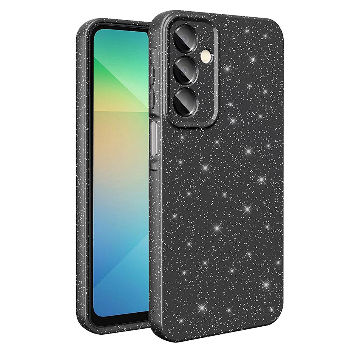 Samsung Galaxy A16 Kılıf Kamera Korumalı Simli Lüks Koton Kapak