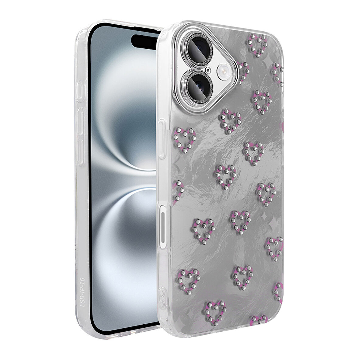 iPhone 16 Kılıf Kamera Korumalı Figürlü Zore Ponti Silikon Kapak - Beyaz