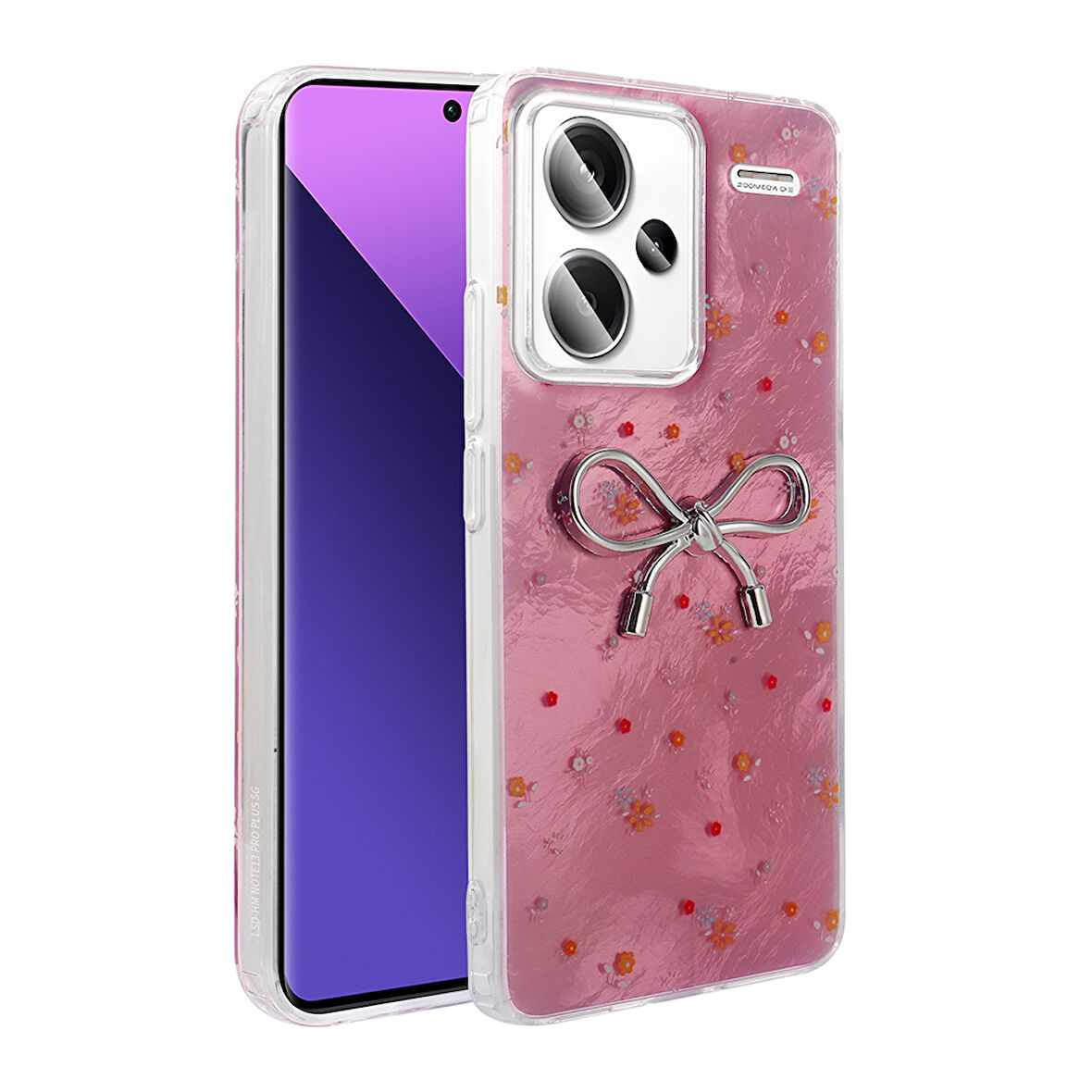 Redmi Note 13 Pro Plus 5G Kılıf Kamera Korumalı Figürlü Zore Ponti Silikon Kapak - Açık Pembe