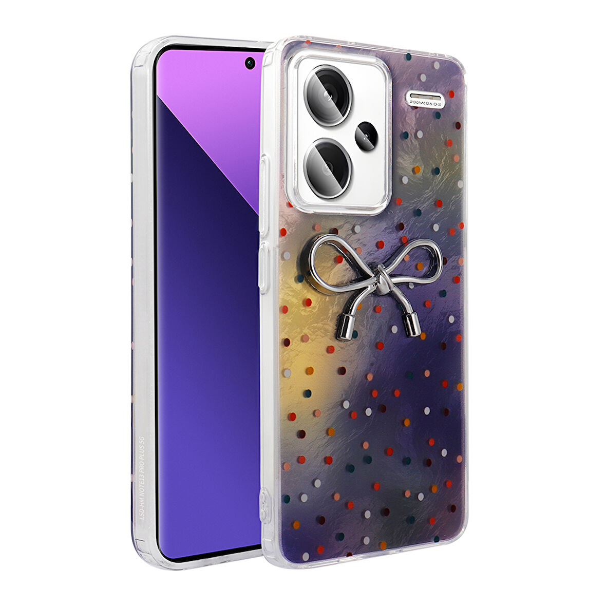 Redmi Note 13 Pro Plus 5G Kılıf Kamera Korumalı Figürlü Zore Ponti Silikon Kapak - Lila