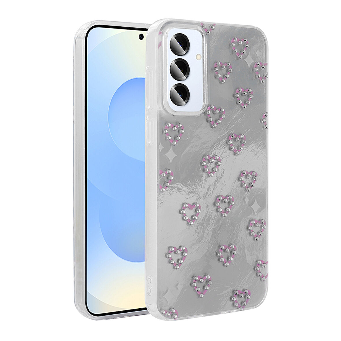 Galaxy A25 Kılıf Kamera Korumalı Figürlü Zore Ponti Silikon Kapak - Beyaz