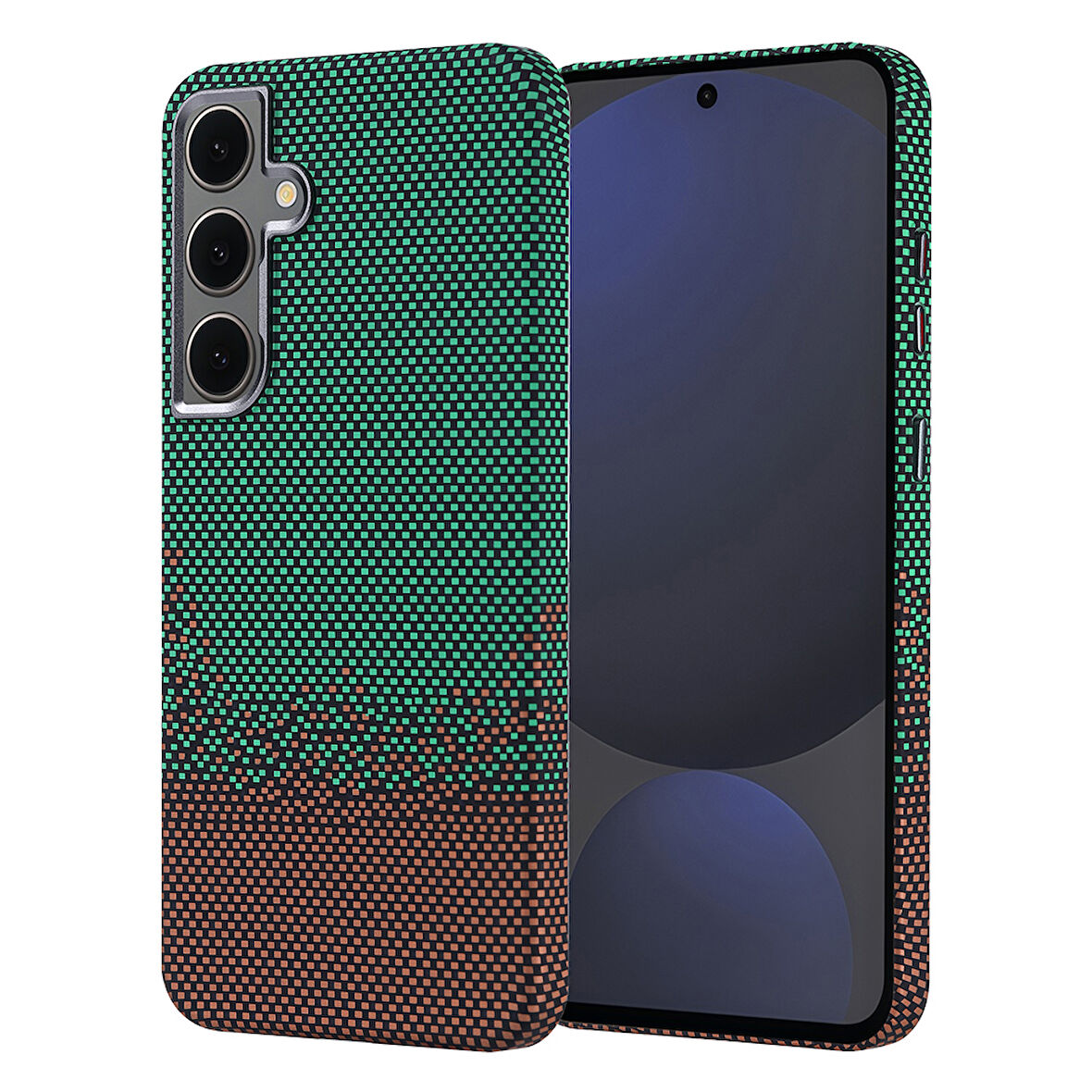Galaxy S24 FE Kılıf Magsafe Şarj Özellikli Karbon Fiber Görünümlü Zore Nekst Kapak - Yeşil