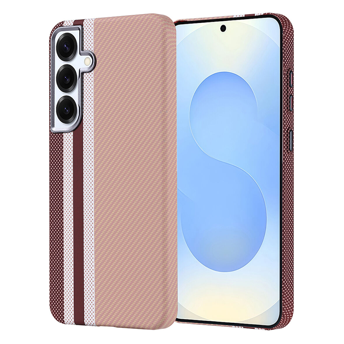 Samsung Galaxy S25 Plus Kılıf Kablosuz Şarj Özellikli Karbon Fiber Görünümlü Nekst Kapak