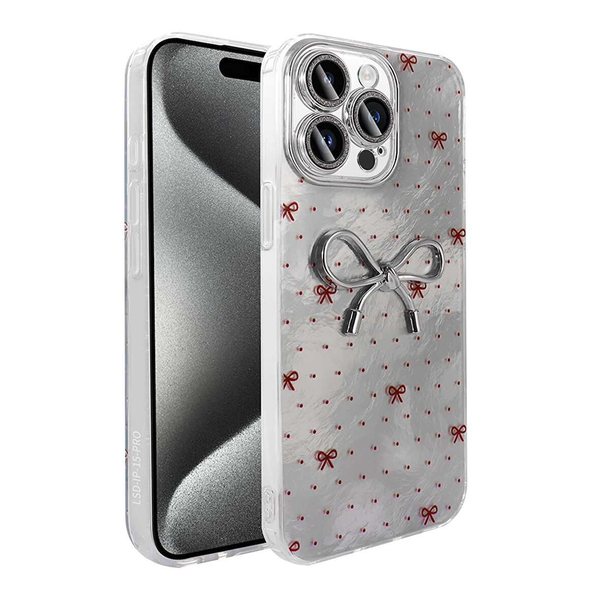 iPhone 15 Pro Max Kılıf Kamera Korumalı Figürlü Zore Ponti Silikon Kapak - Açık Mavi