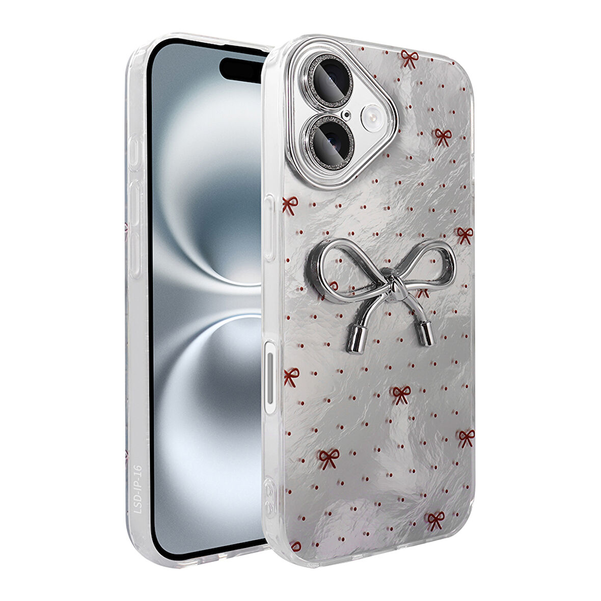 iPhone 16 Kılıf Kamera Korumalı Figürlü Zore Ponti Silikon Kapak - Açık Mavi