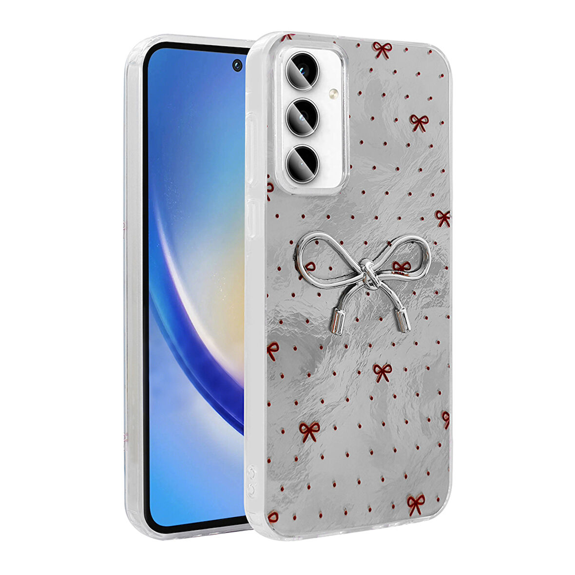 Galaxy A35 Kılıf Kamera Korumalı Figürlü Zore Ponti Silikon Kapak - Açık Mavi