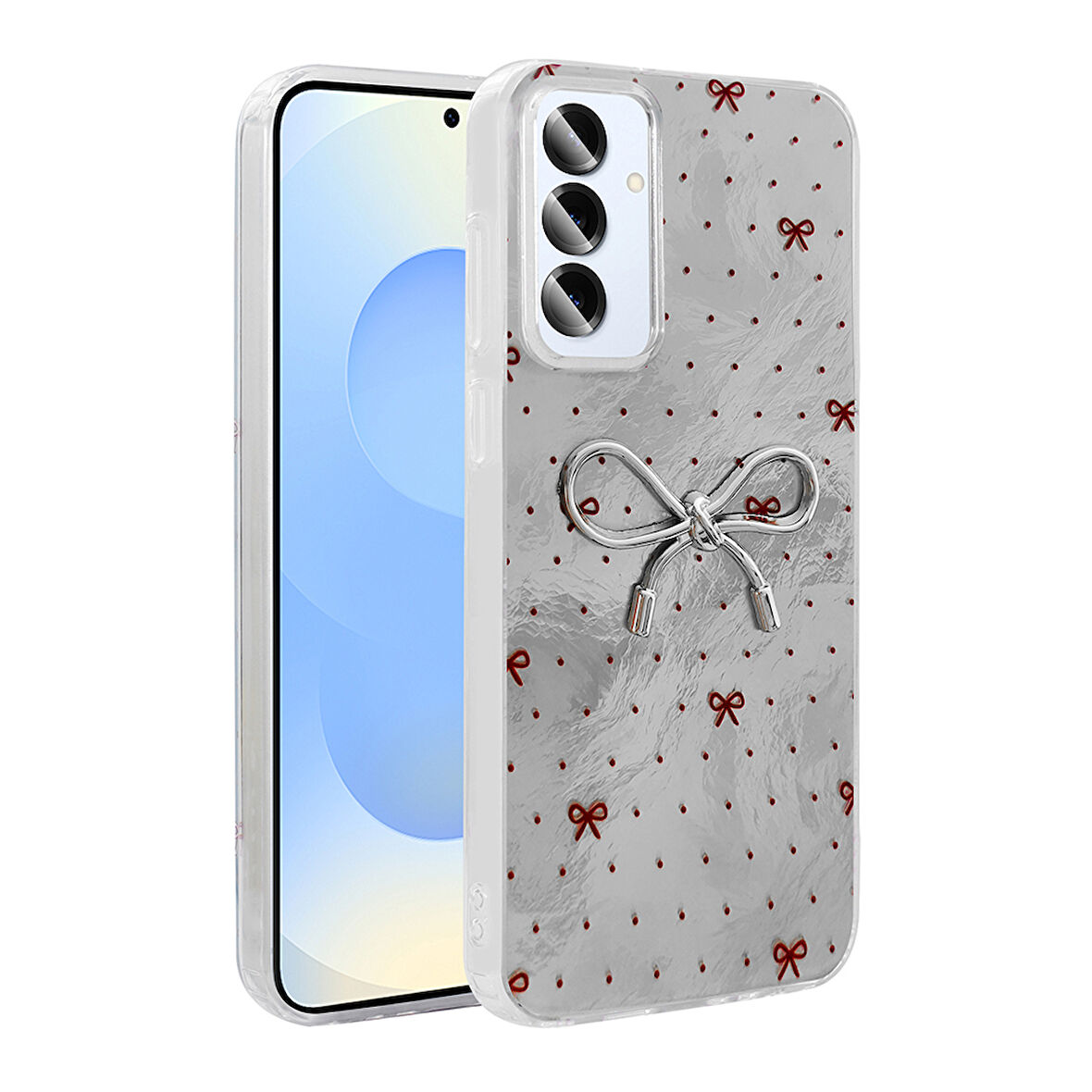 Galaxy S24 Kılıf Kamera Korumalı Figürlü Zore Ponti Silikon Kapak - Açık Mavi