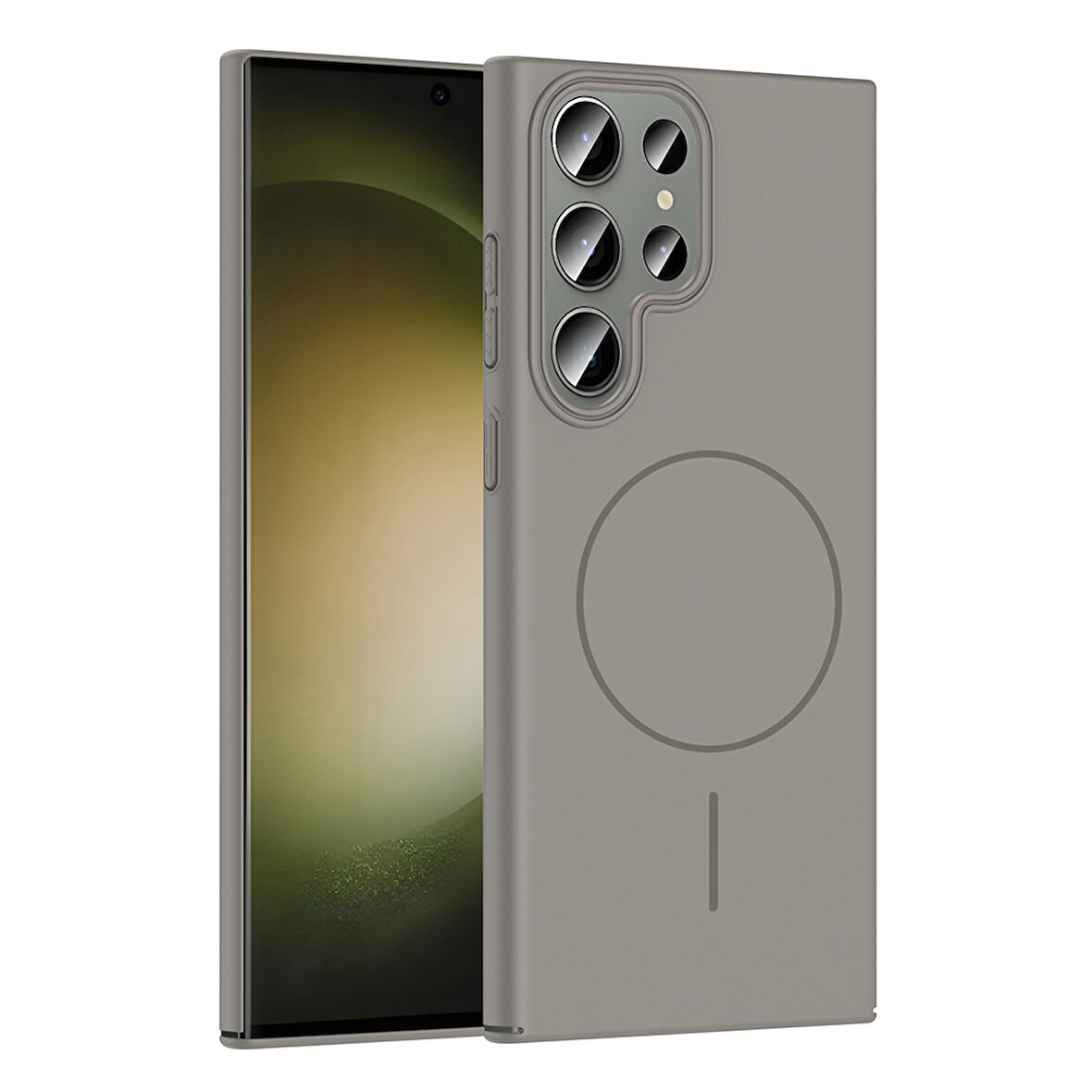 Galaxy S24 Ultra Kılıf Magsafe Şarj Özellikli Zore Ruby Silikon Kapak - Gri