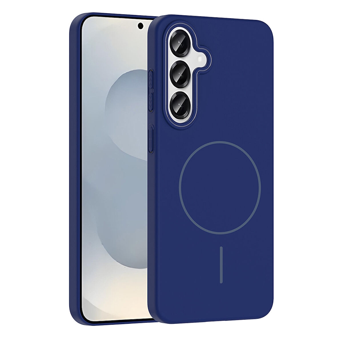 Galaxy S24 Kılıf Magsafe Şarj Özellikli Zore Ruby Silikon Kapak - Lacivert