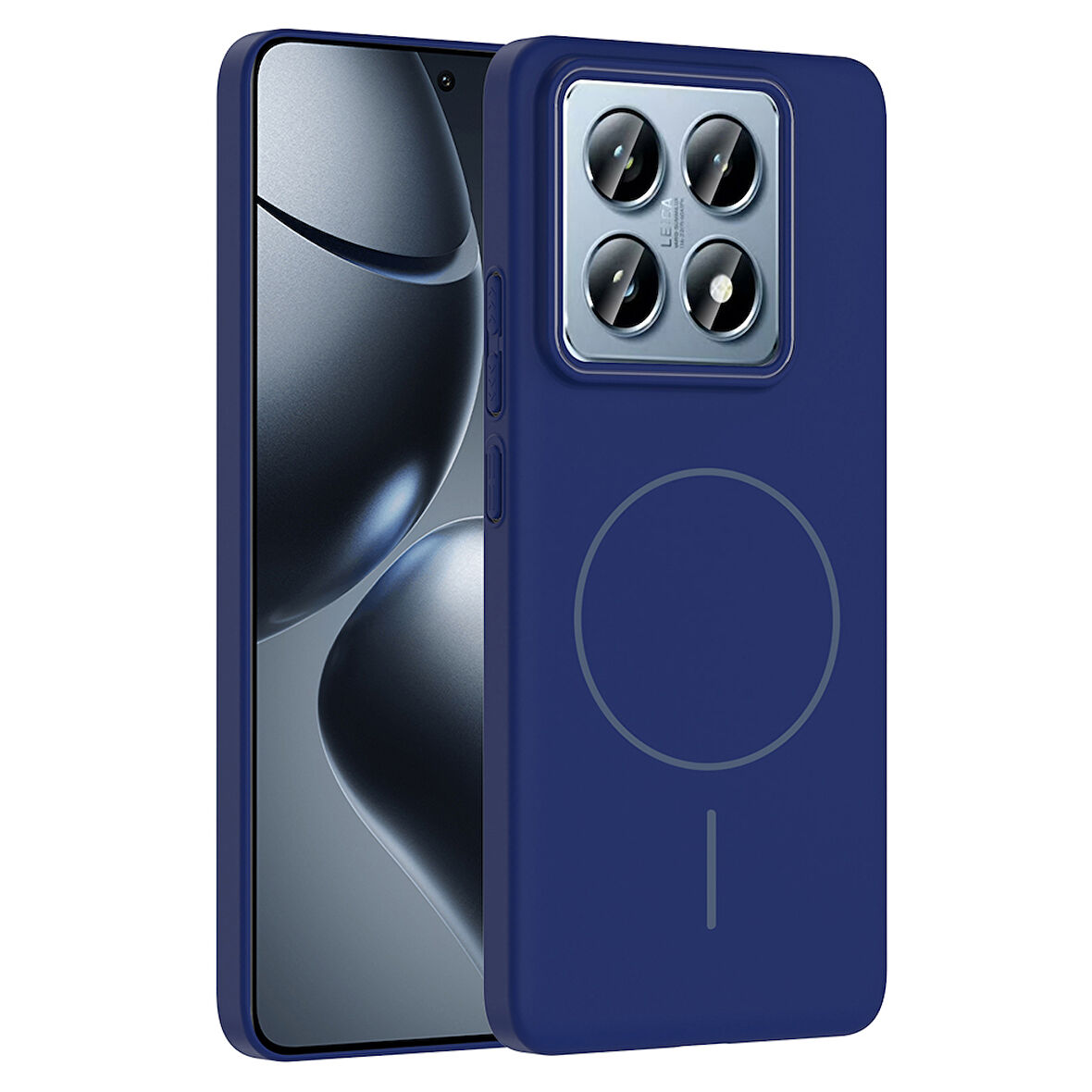 14T Pro Kılıf Magsafe Şarj Özellikli MKST Ruby Sert Kapak - Lacivert