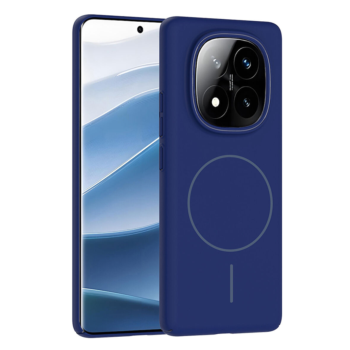 Redmi Note 14 Pro Plus Kılıf Magsafe Şarj Özellikli Zore Ruby Silikon Kapak - Lacivert