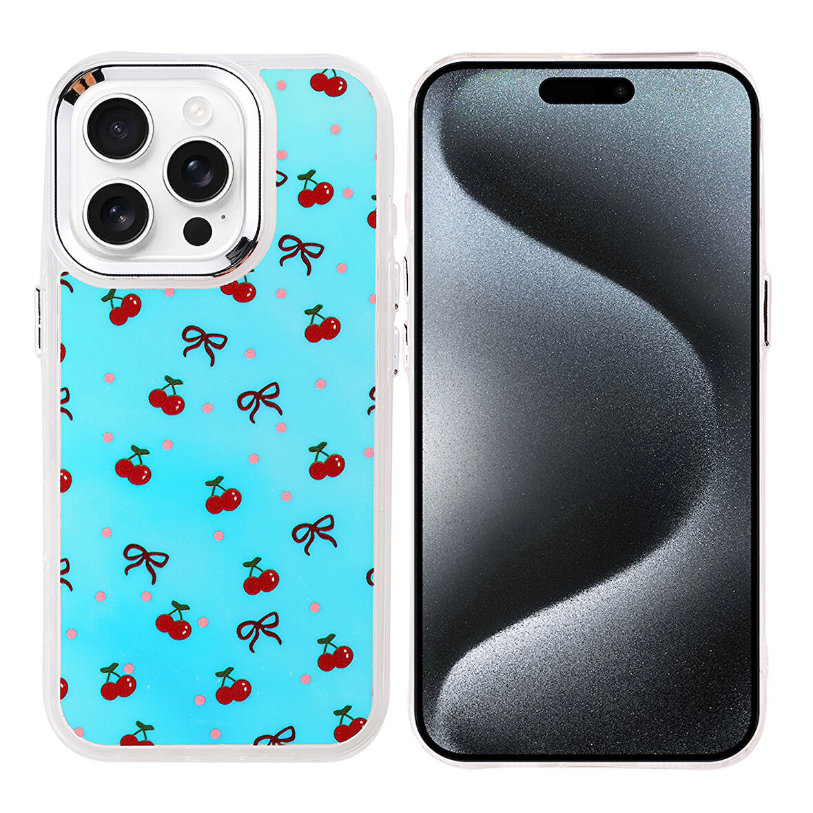 iPhone 15 Pro Max Kılıf Airbag Tasarımlı ZYL Hadra Kapak - Kiraz