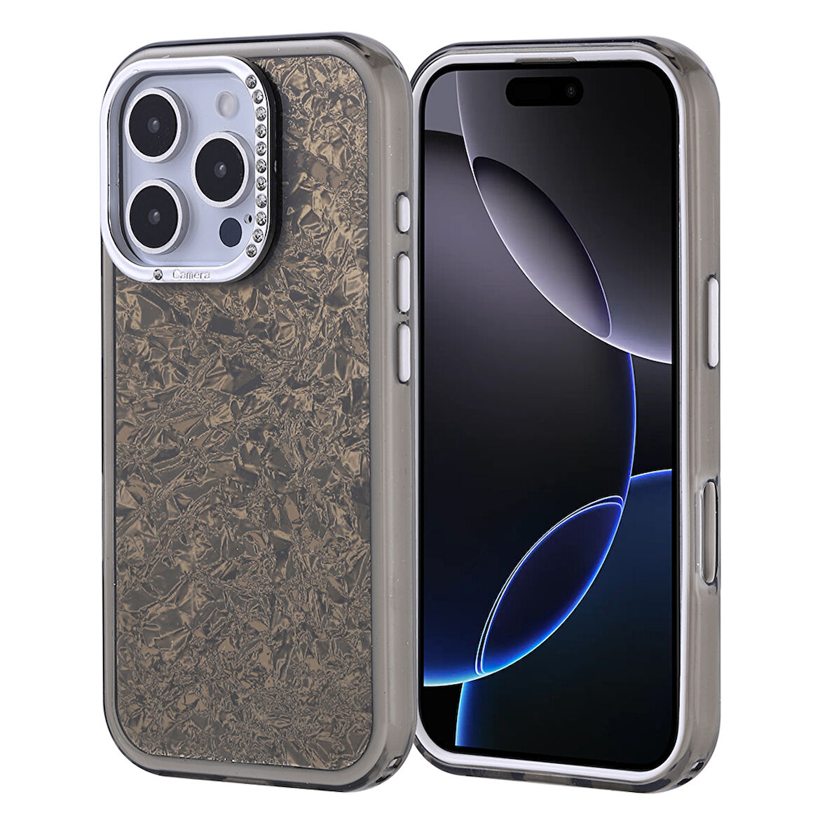 iPhone 16 Pro Kılıf Taşlı Tasarım Kapi Kapak