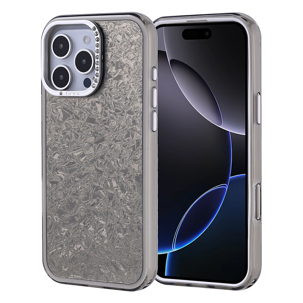 iPhone 16 Pro Max Kılıf Taşlı Tasarımlı Kapi Kapak