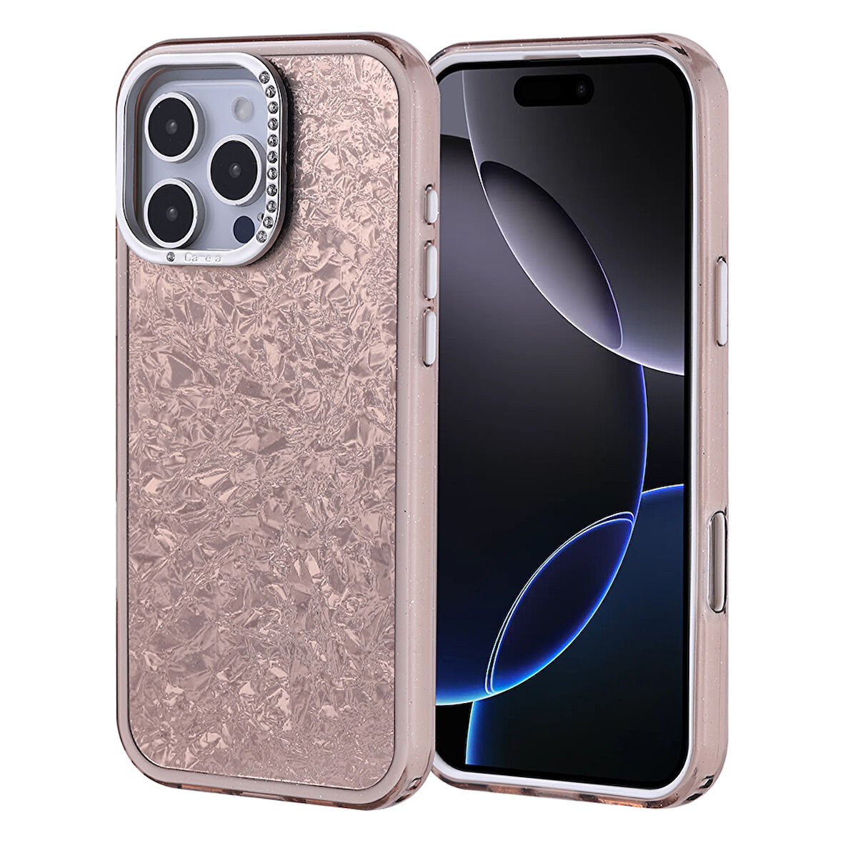 iPhone 16 Pro Max Kılıf Taşlı Tasarımlı Kapi Kapak