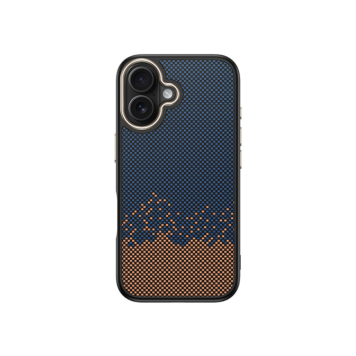 iPhone 16 Kılıf M-safe Şarj Özellikli Karbon Fiber Görünümlü İKSP Antina Kapak - Mavi