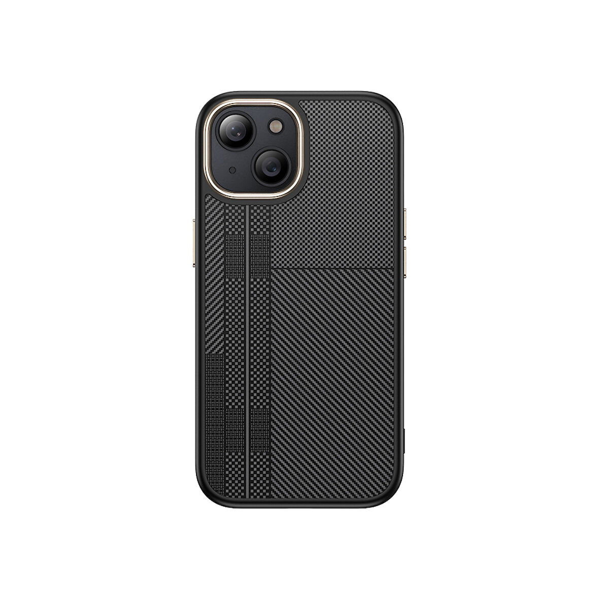 iPhone 15 Kılıf M-safe Şarj Özellikli Karbon Fiber Görünümlü HGEA Antina Kapak - Siyah-Gri