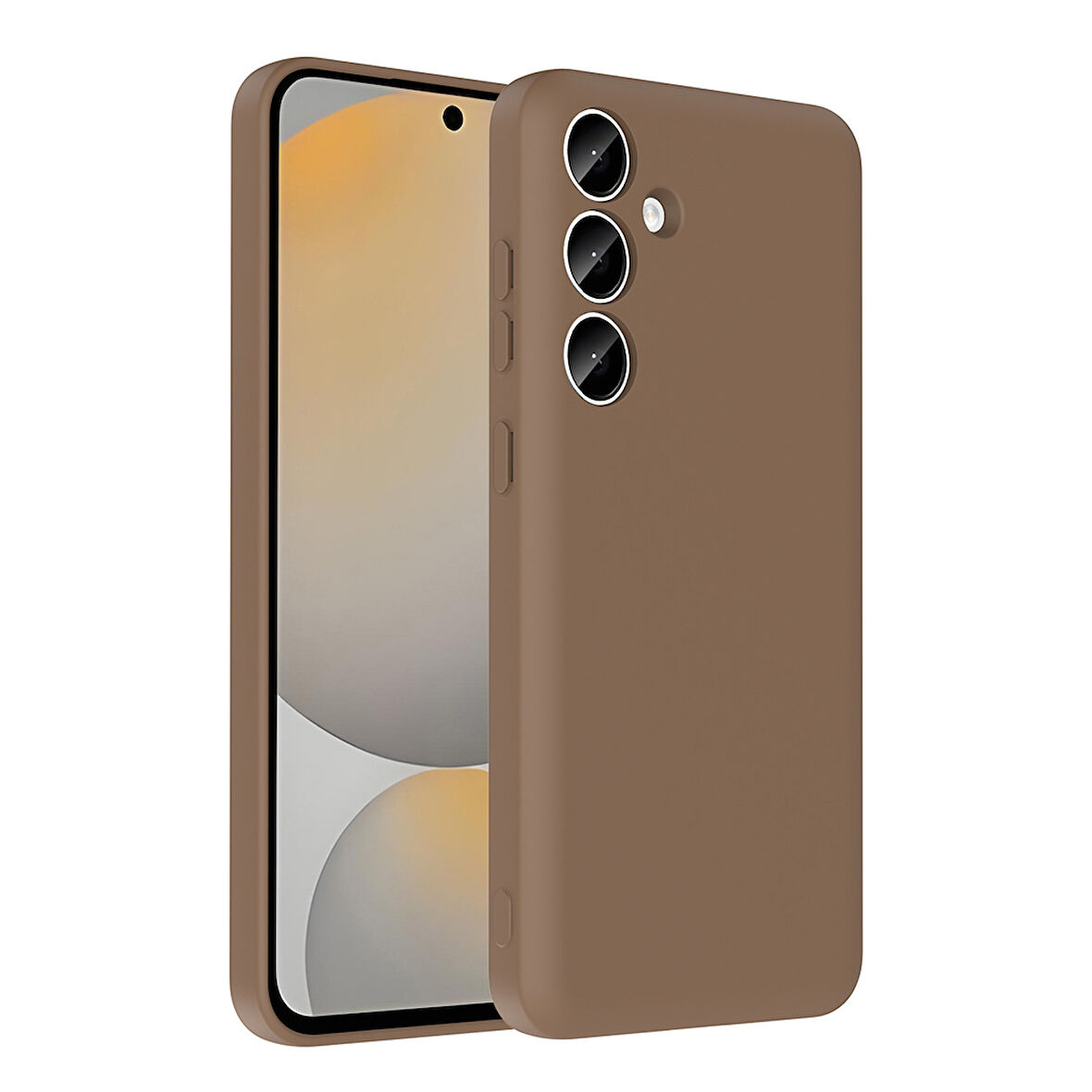 Galaxy A55 Kılıf Kamera Korumalı Kartlık Hazneli UCY Vitra Kapak - Kahverengi