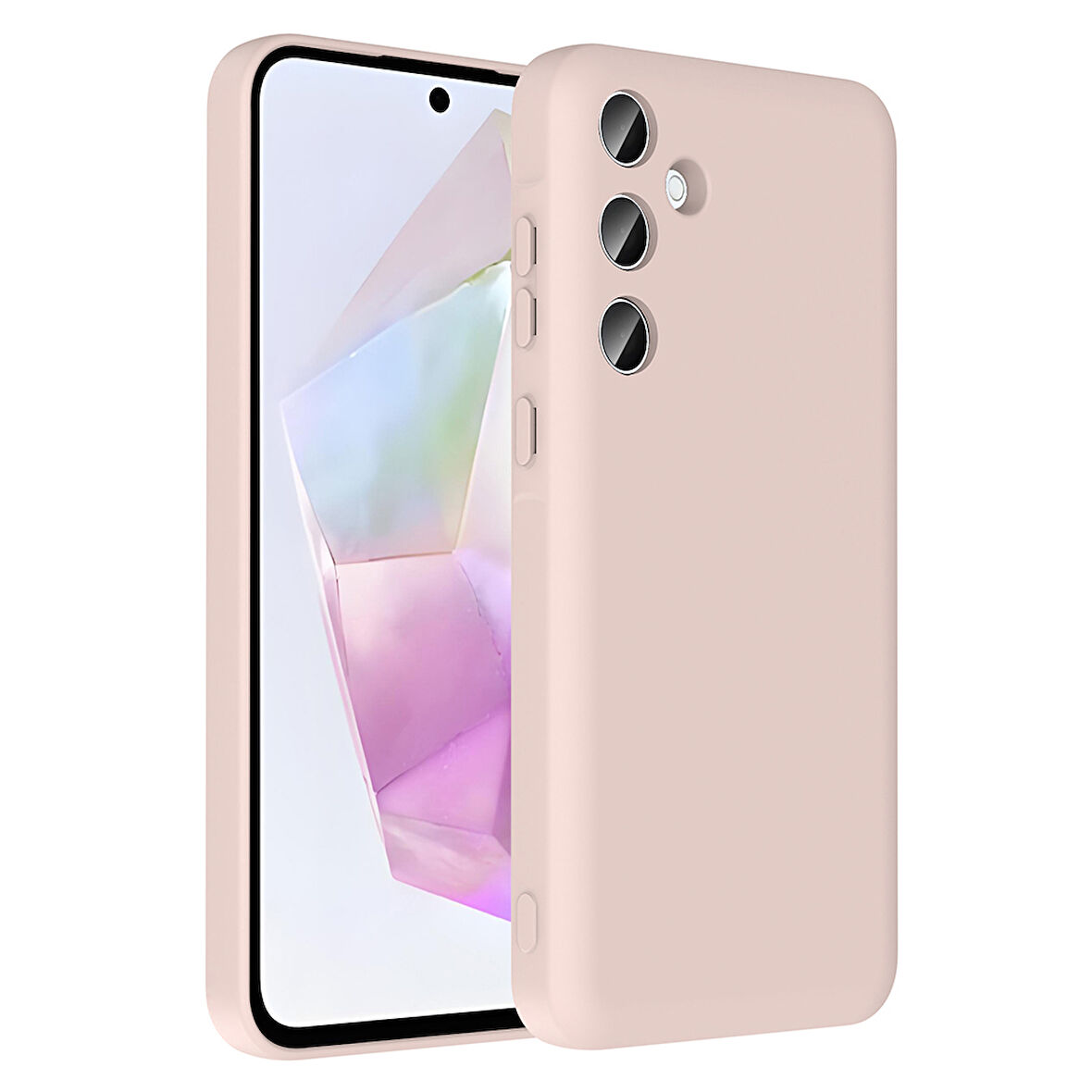 Galaxy A36 Kılıf Kamera Korumalı Kartlık Hazneli ZYL Vitra Kapak - Pembe