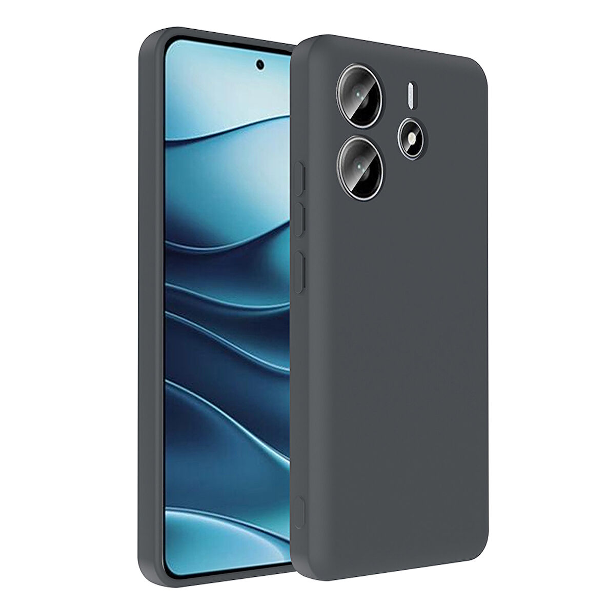 Redmi Note 14 4G Kılıf Kamera Korumalı Kartlık Hazneli MXSP Vitra Kapak - Gri