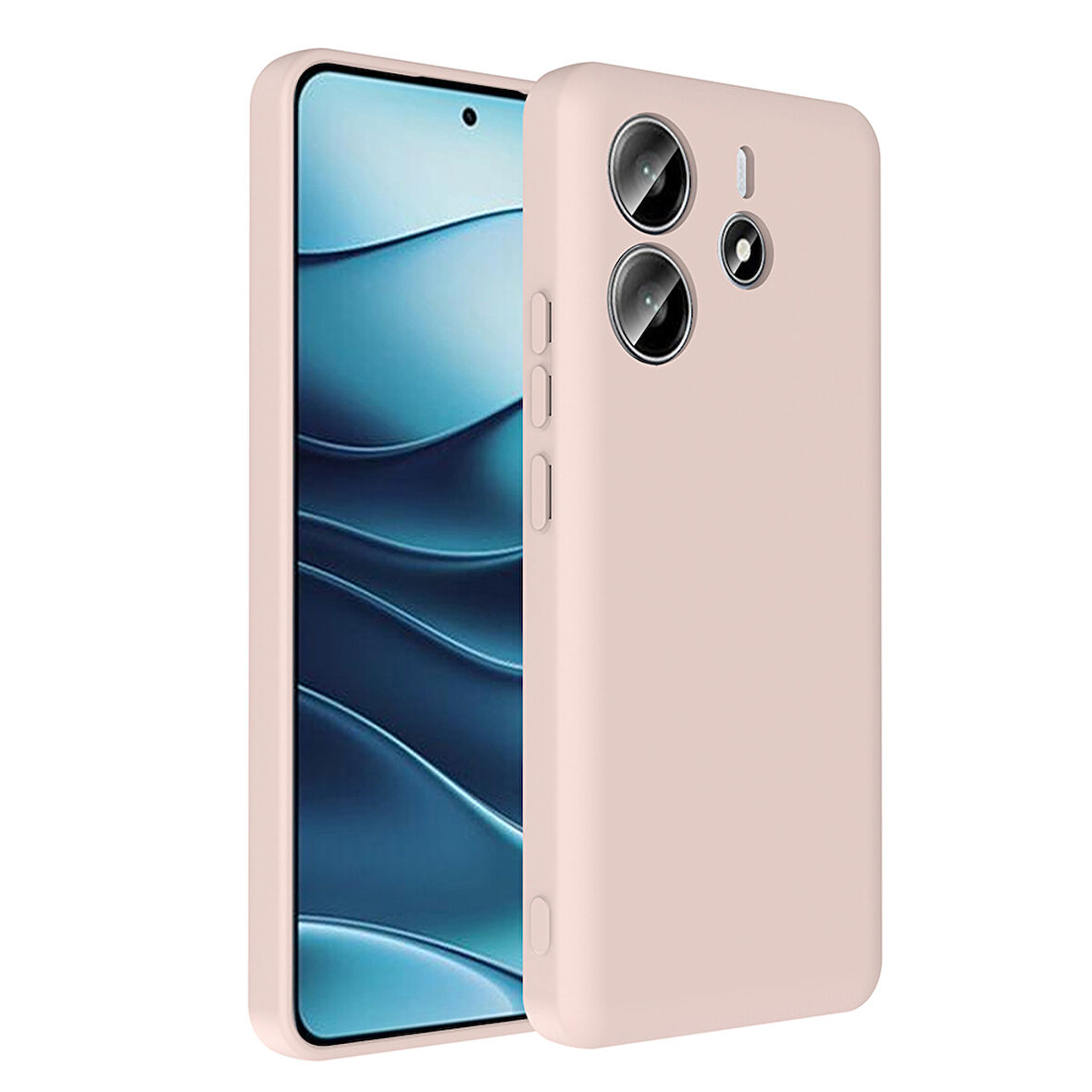 Redmi Note 14 4G Kılıf Kamera Korumalı Kartlık Hazneli MKST Vitra Kapak - Pembe