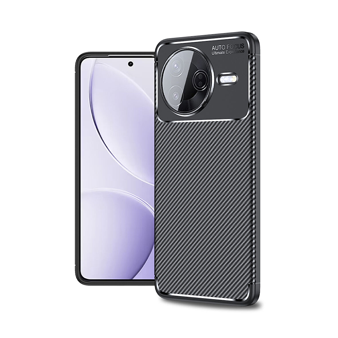 Xiaomi Poco F7 Pro Kılıf Karbon Fiber Desenli Negro Silikon Kapak