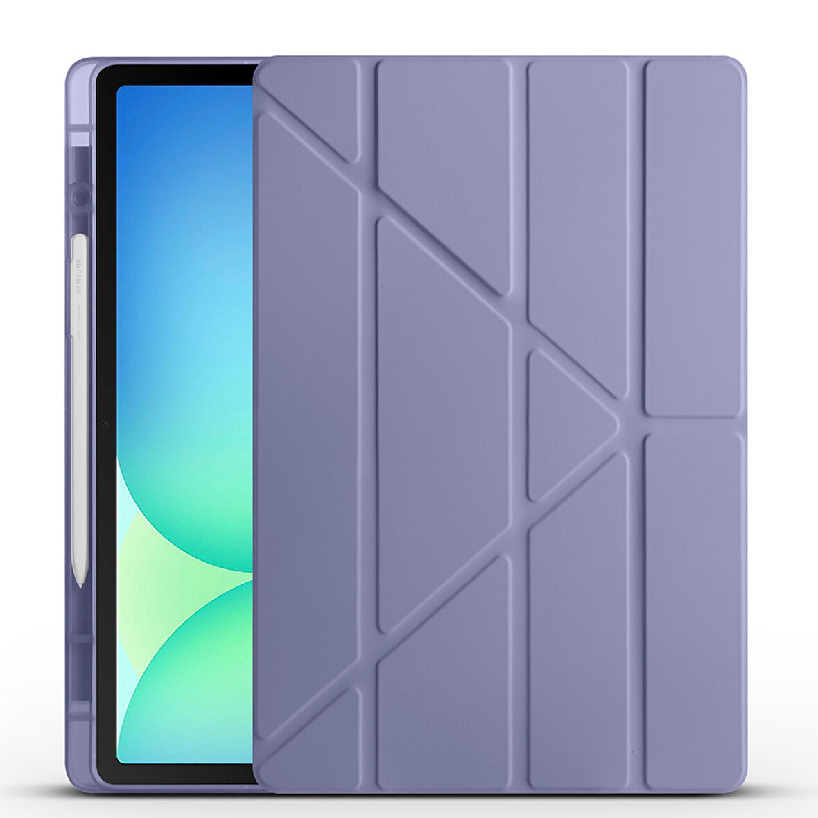 Samsung Galaxy Tab S10 FE Plus Kılıf Tri Folding Kalem Bölmeli Standlı Kılıf