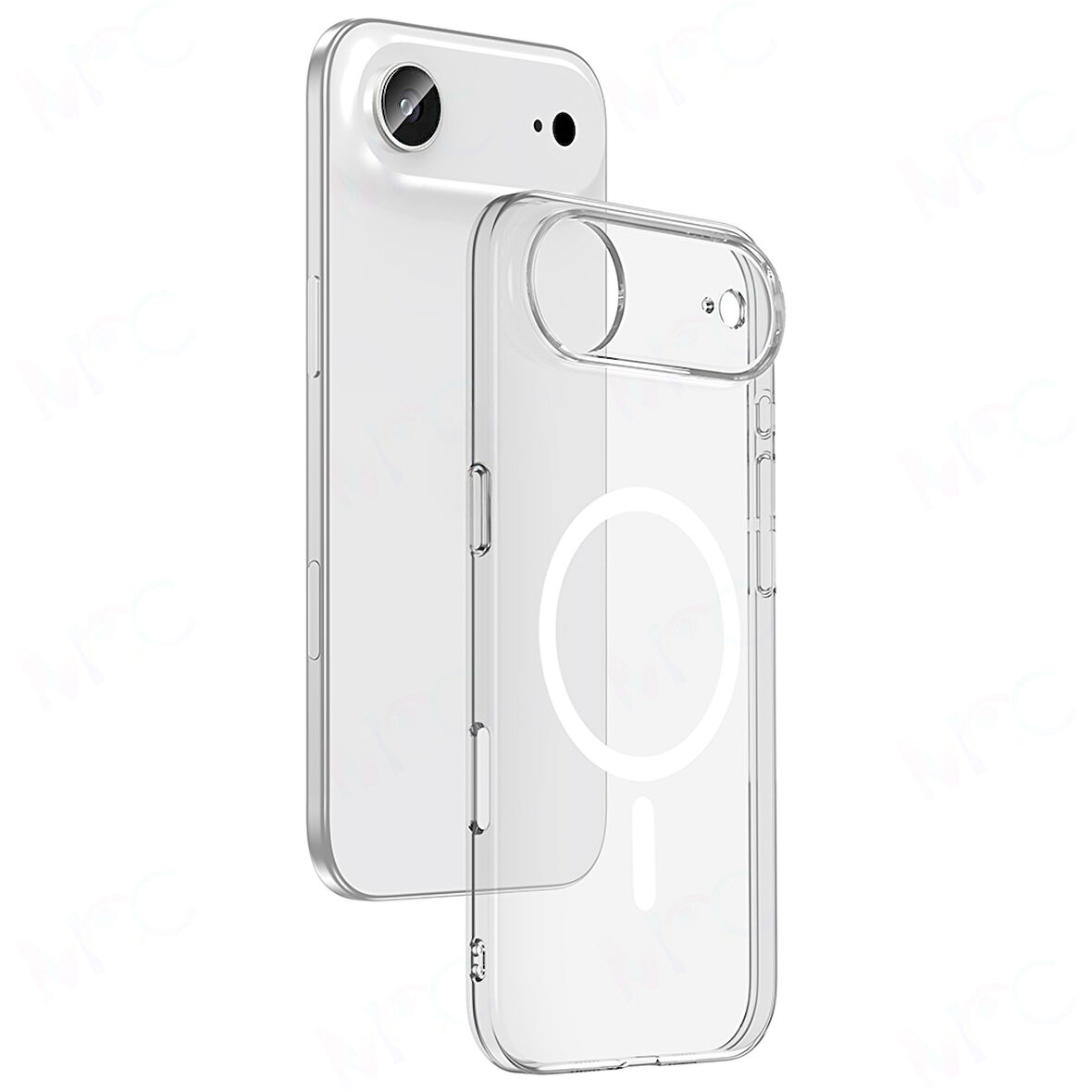 iPhone 17 Air Kılıf M-safe Şarj Özellikli Şeffaf Kamera Çerçeveli Porto Kapak
