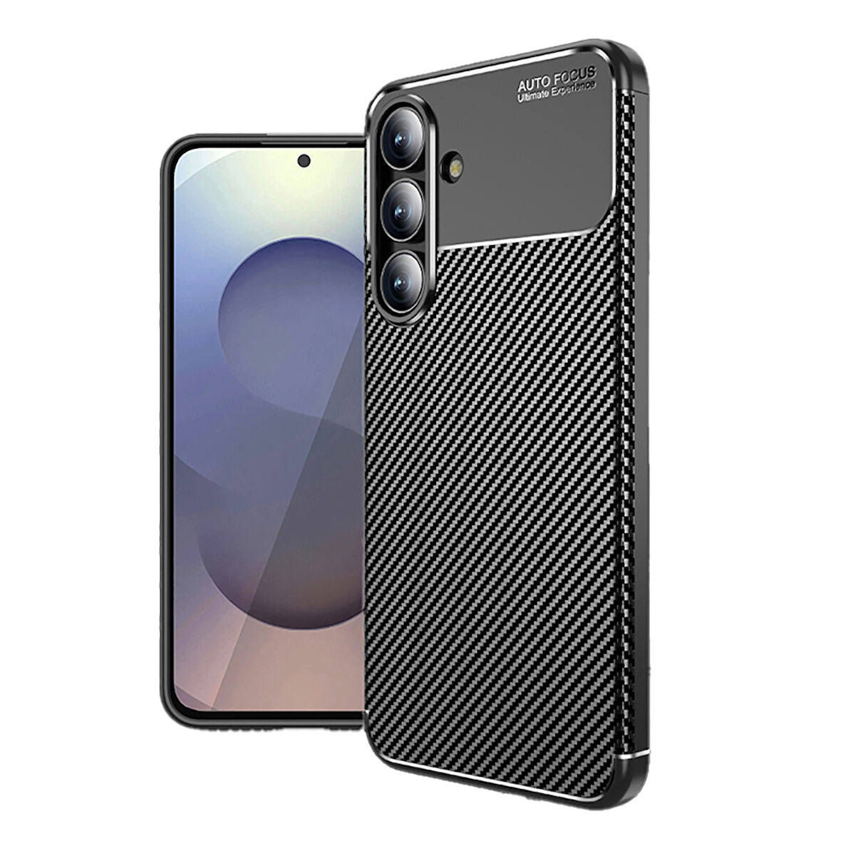 Samsung Galaxy S25 FE Kılıf Karbon Fiber Desenli Negro Silikon Kapak