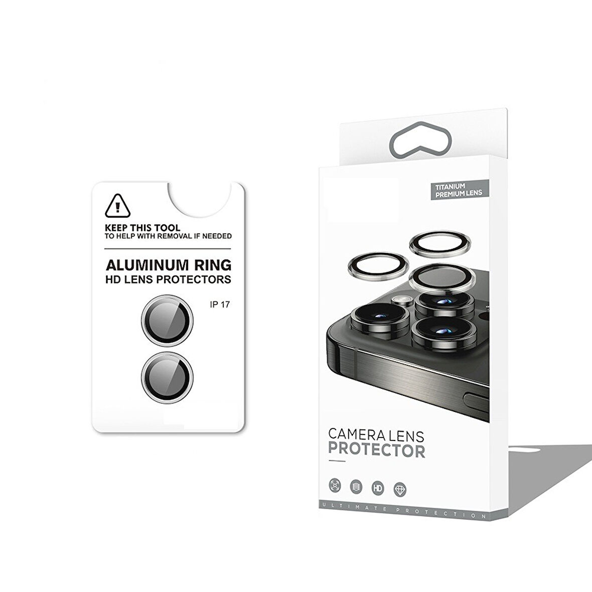 iPhone 17 CL-12 Premium Safir Parmak İzi Bırakmayan Anti-Reflective Kamera Lens Koruyucu