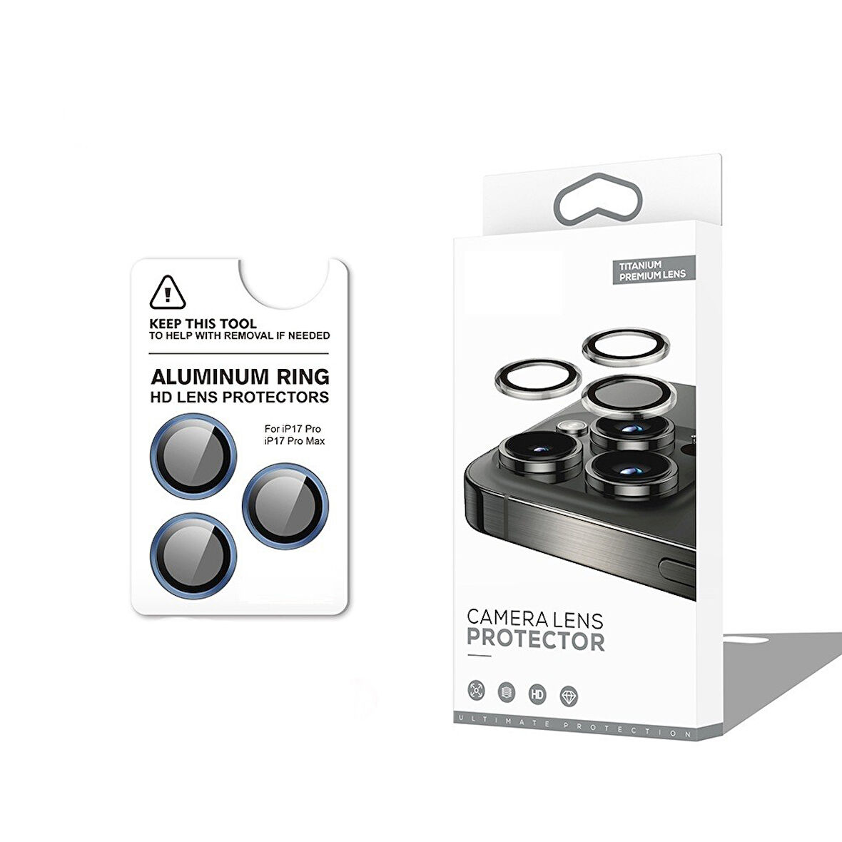 iPhone 17 Pro Max CL-12 Premium Safir Parmak İzi Bırakmayan Anti-Reflective Kamera Lens Koruyucu