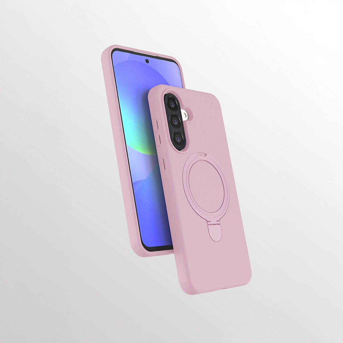 Galaxy A56 Kılıf M-safe Şarj Özellikli Standlı MKST Samara Kapak - Pembe