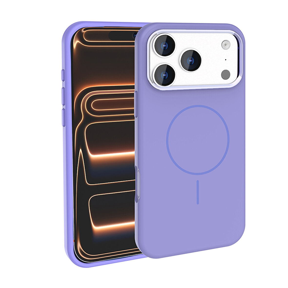 iPhone 17 Pro Kılıf Kablosuz Şarj Özellikli Metal Kamera Çerçeveli Edi Silikon Kapak