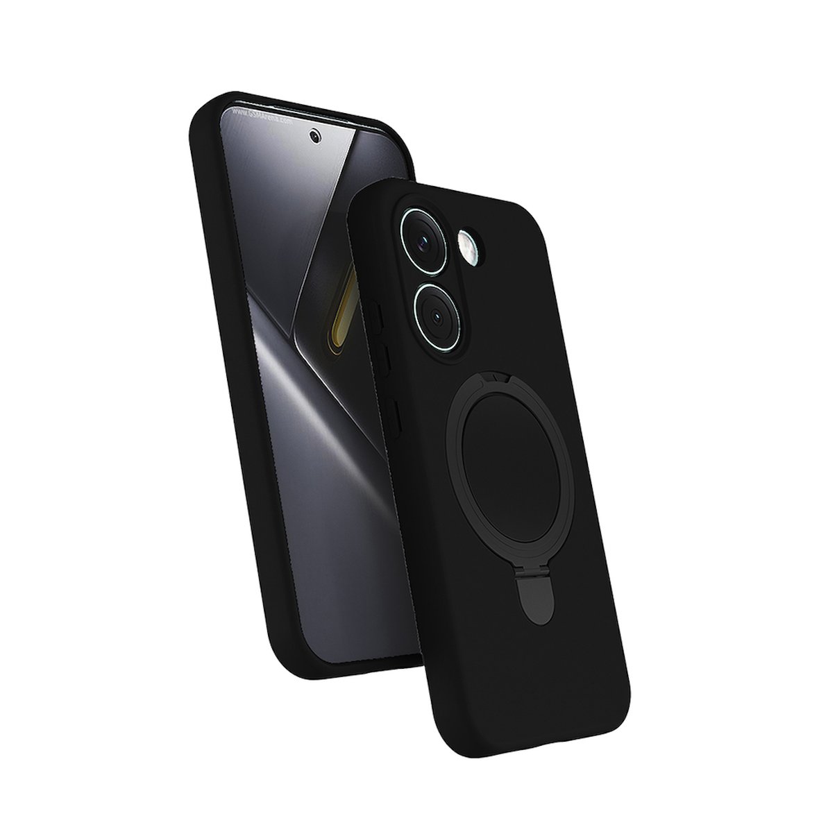 Poco X8 Pro Kılıf M-safe Şarj Özellikli Standlı MKST Samara Kapak - Siyah