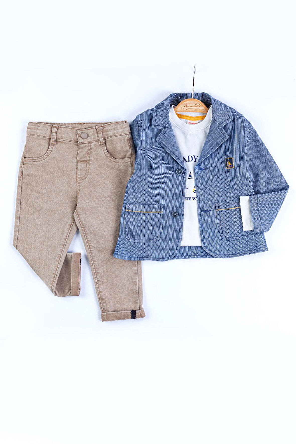 Erkek Bebek Ceketli 3'lü Takım