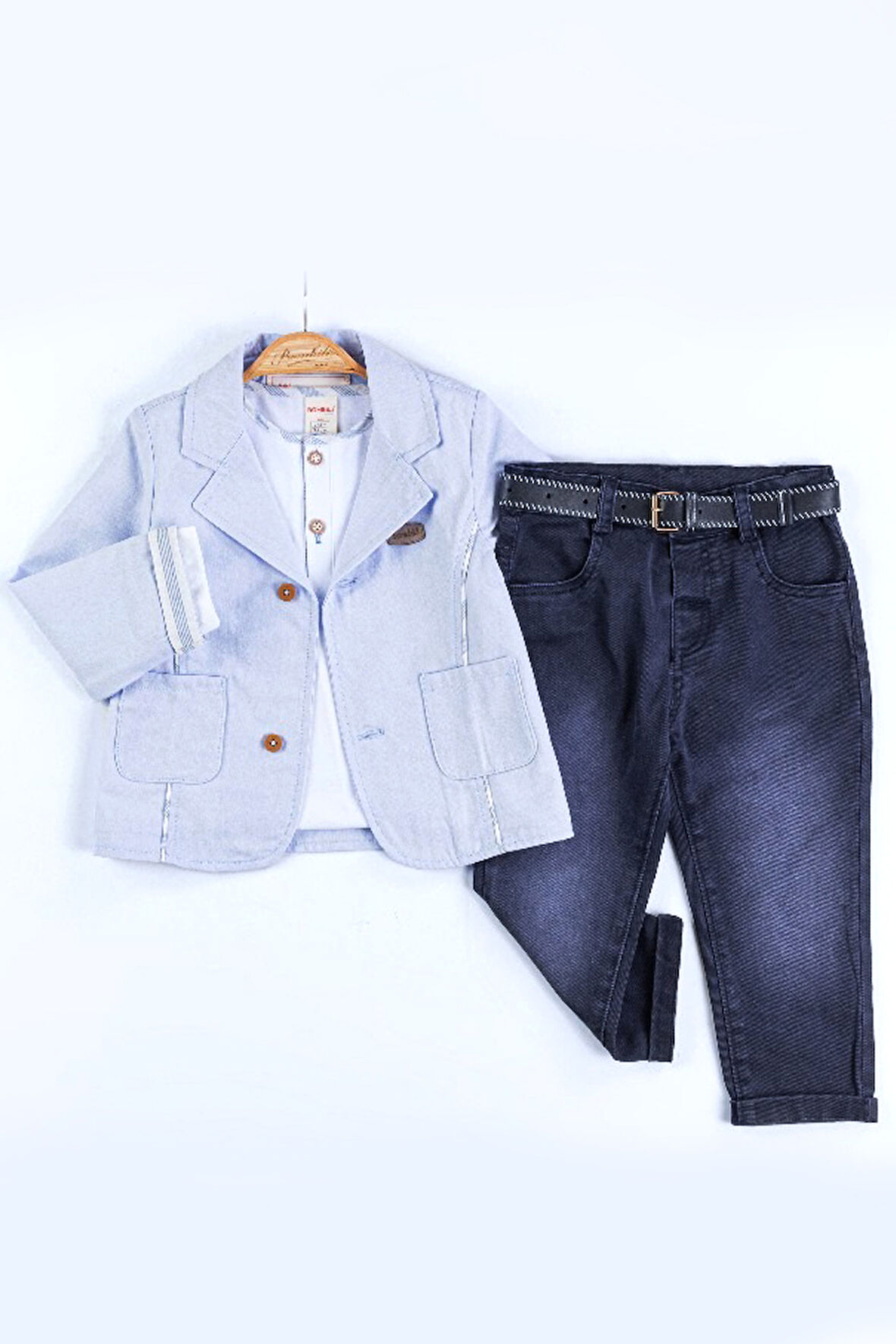 Erkek Bebek Ceketli 3'lü Takım