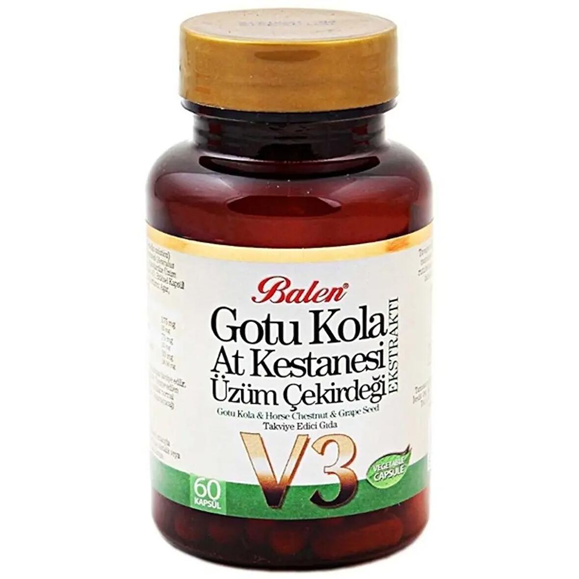 Balen Gotu Kola At Kestanesi Üzüm Çekirdeği Ekstraktı 60 Kapsül V-3