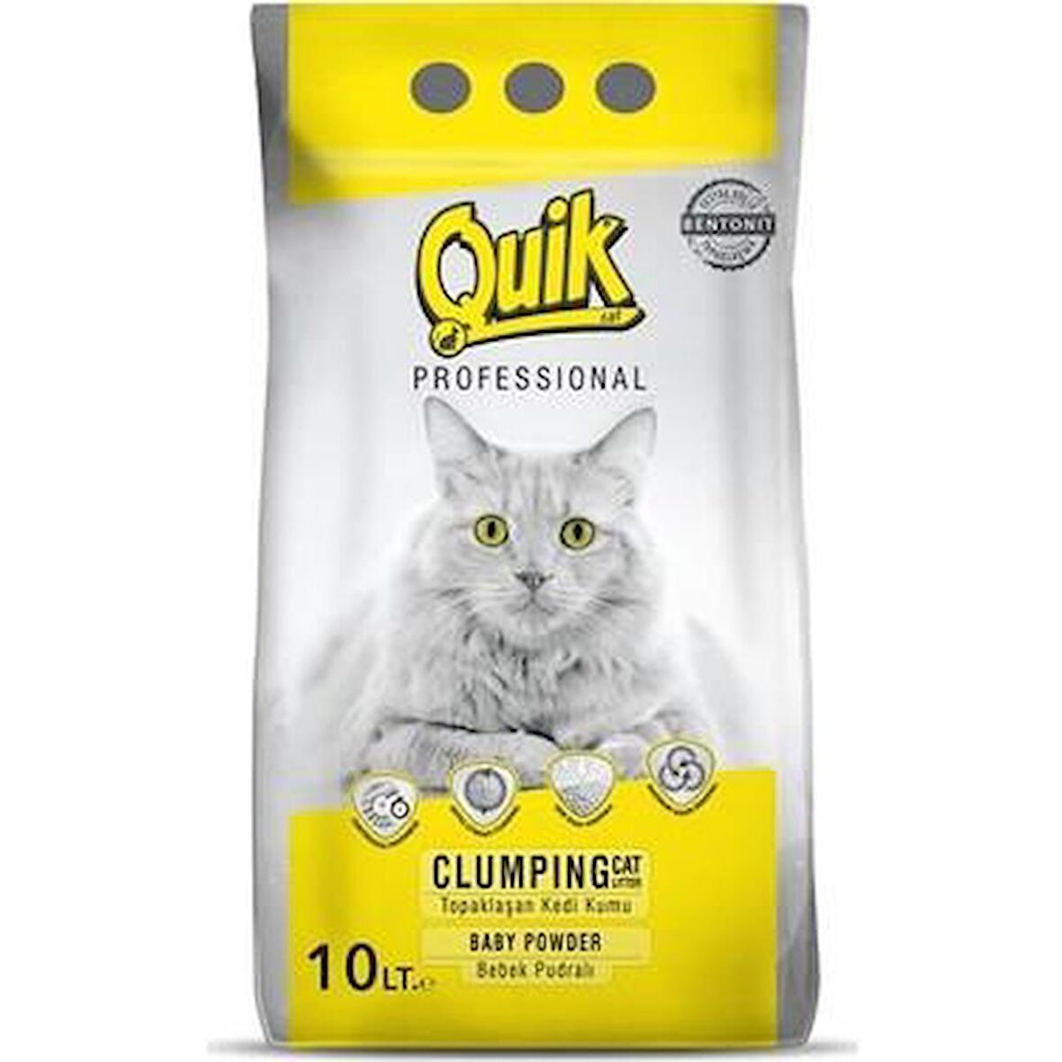 Quik İnce Taneli Topaklanan Bentonit Kedi Kumu Pudra Kokulu 10 lt
