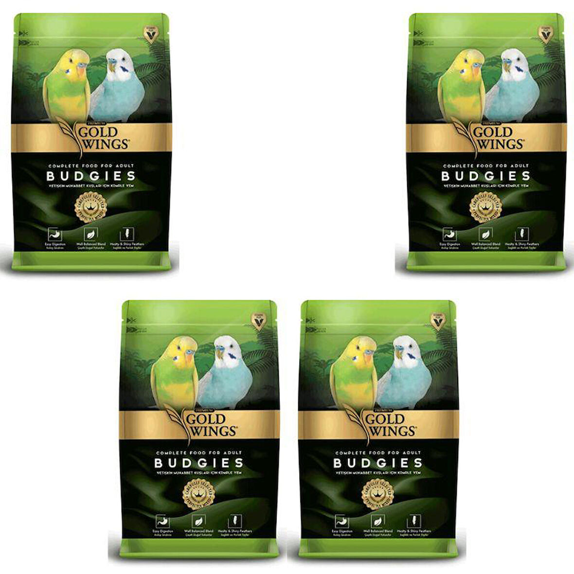 Gold Wings Premium Muhabbet Kuşu Yemi 1 Kg X 4 Adet