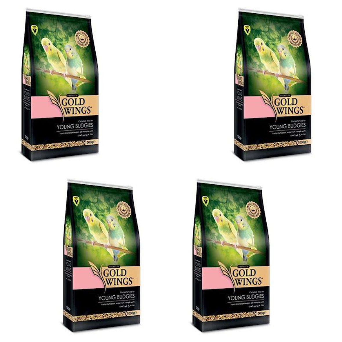 Gold Wings Premium Yavru Muhabbet Kuşu Yemi 1 Kg X 4 Adet